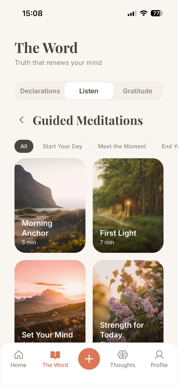 Guided meditations in The Word tab
